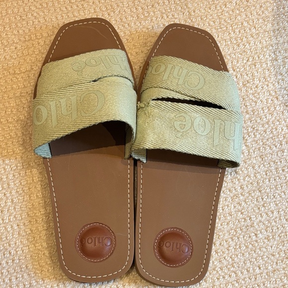 Chloé Green Slide Sandals - Picture 1 of 3